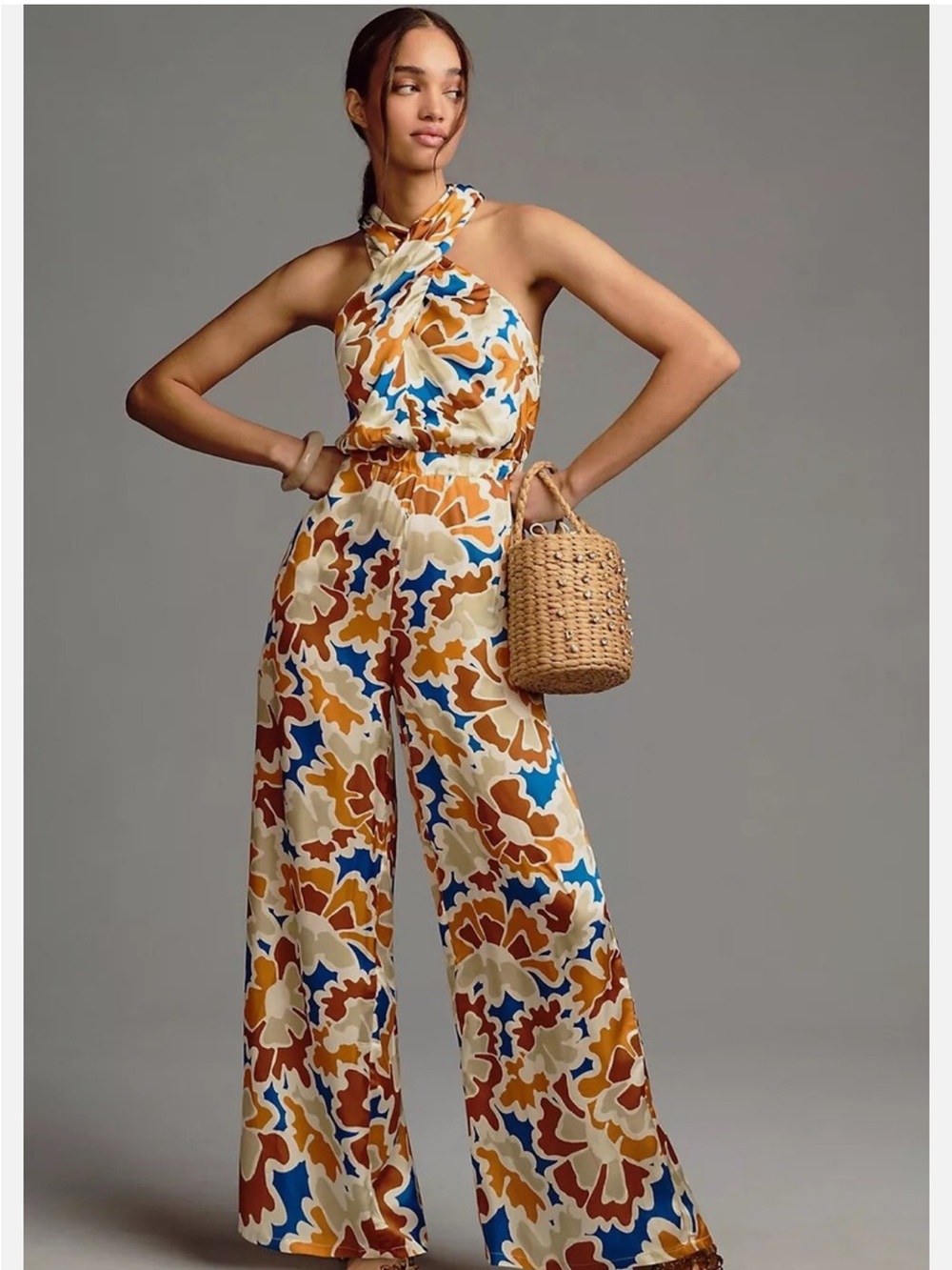 Anthropologie Dolan Printed Halter Jumpsuit